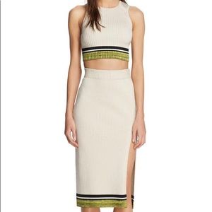Rag & Bone Sheridan knit sleeveless crop tank in off-white color